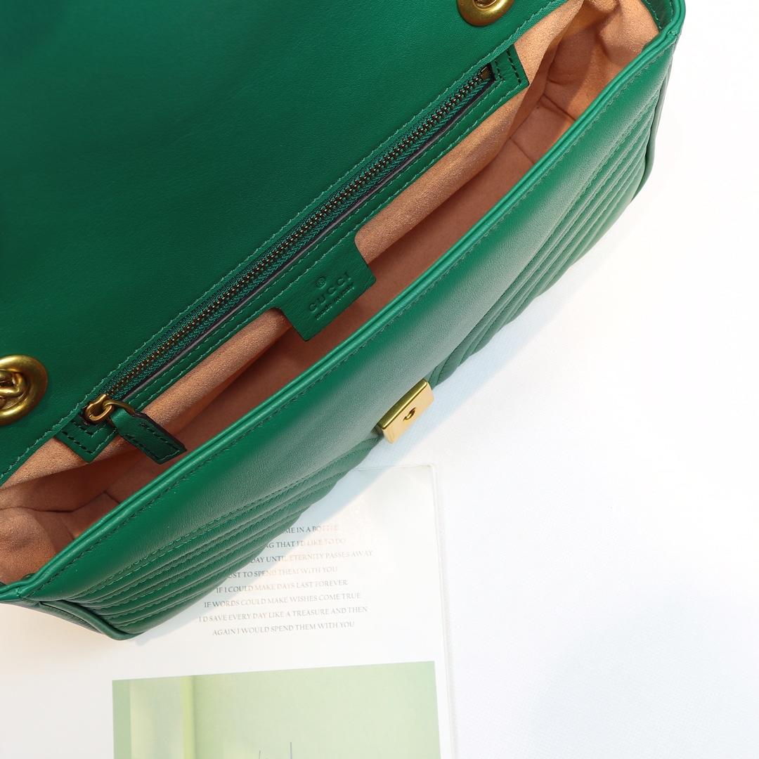 Gvc*1 Marmont small matelassé shoulder bag Green 26cm 443497 Bagsaa