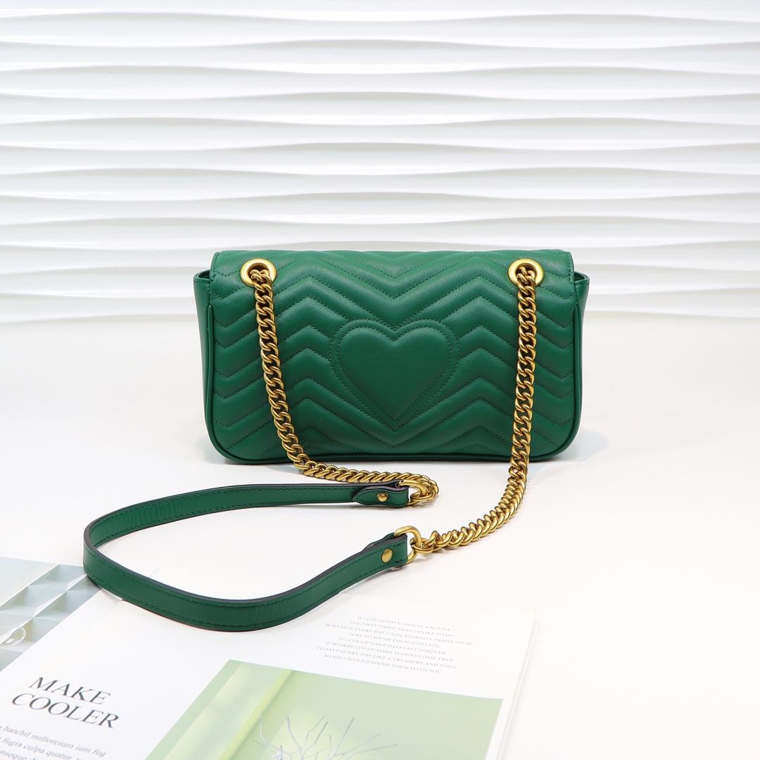 Gvc*1 Marmont small matelassé shoulder bag Green 26cm 443497 Bagsaa