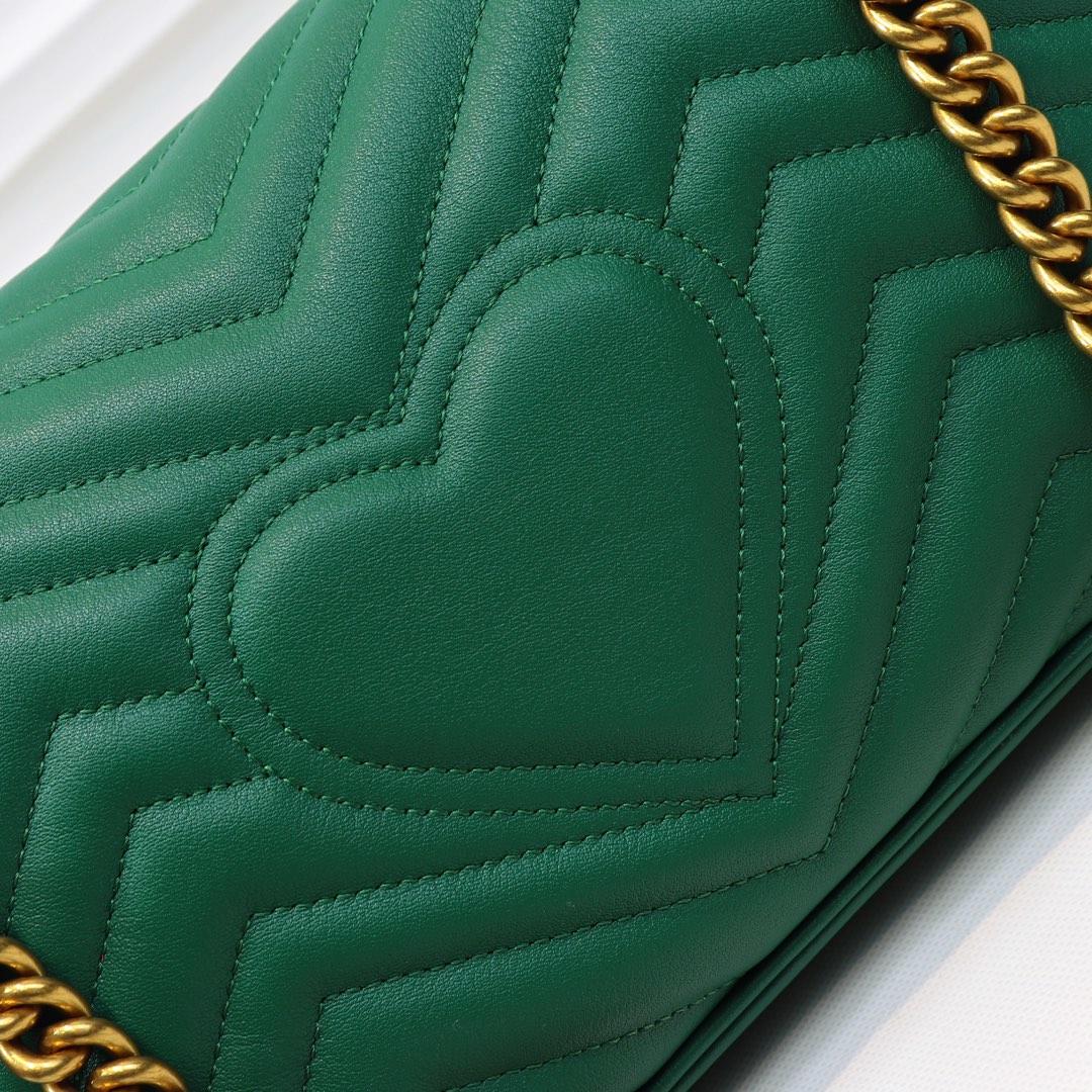 Gvc*1 Marmont small matelassé shoulder bag Green 26cm 443497 Bagsaa