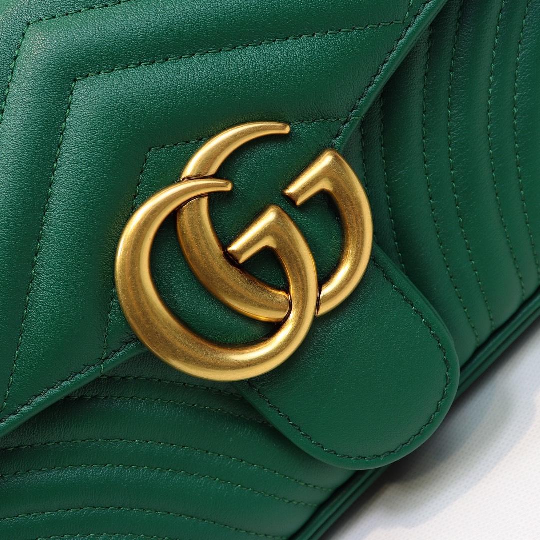 Gvc*1 Marmont small matelassé shoulder bag Green 26cm 443497 Bagsaa