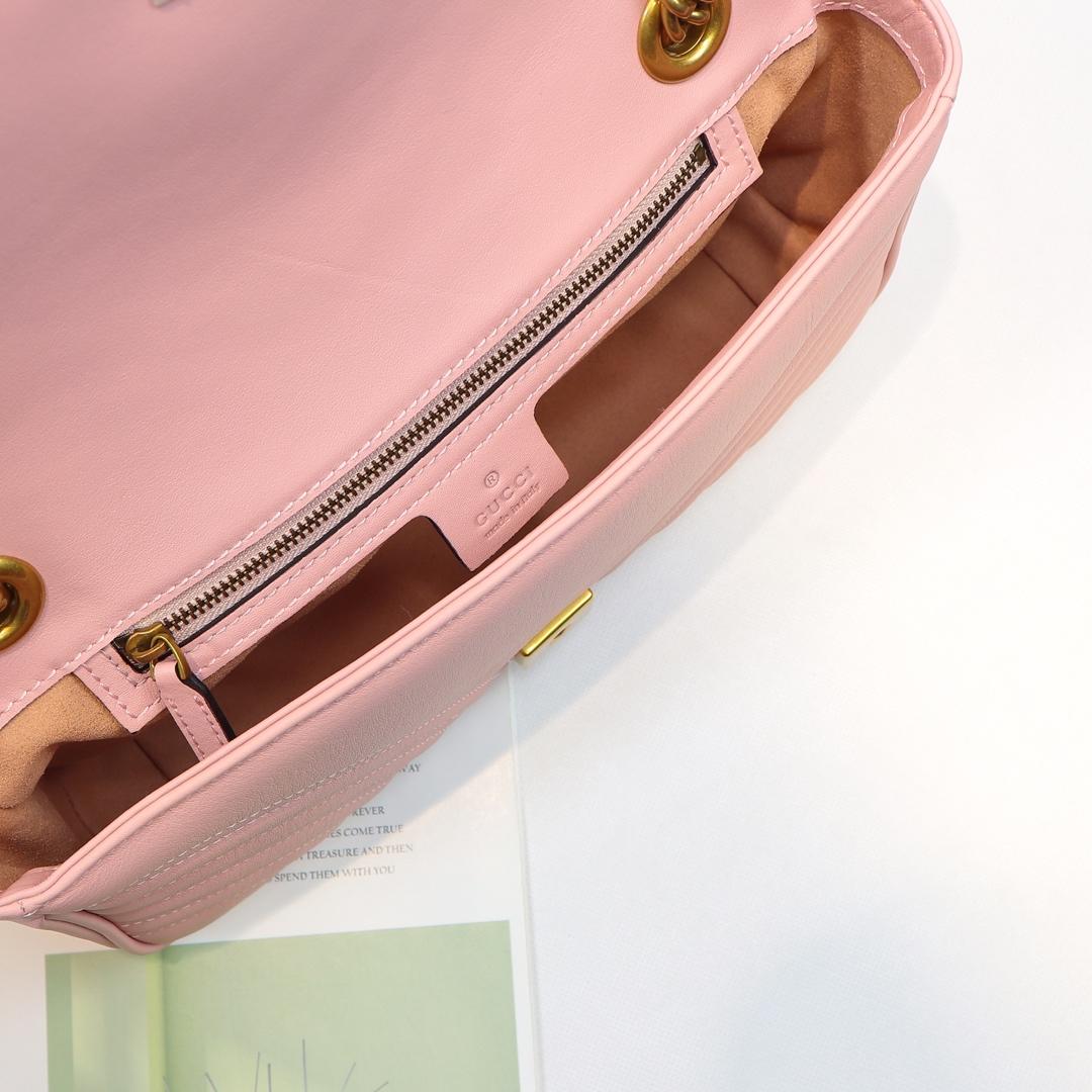 Gvc*1 Marmont Small Matelassé Shoulder Bag Pink 26cm 443497