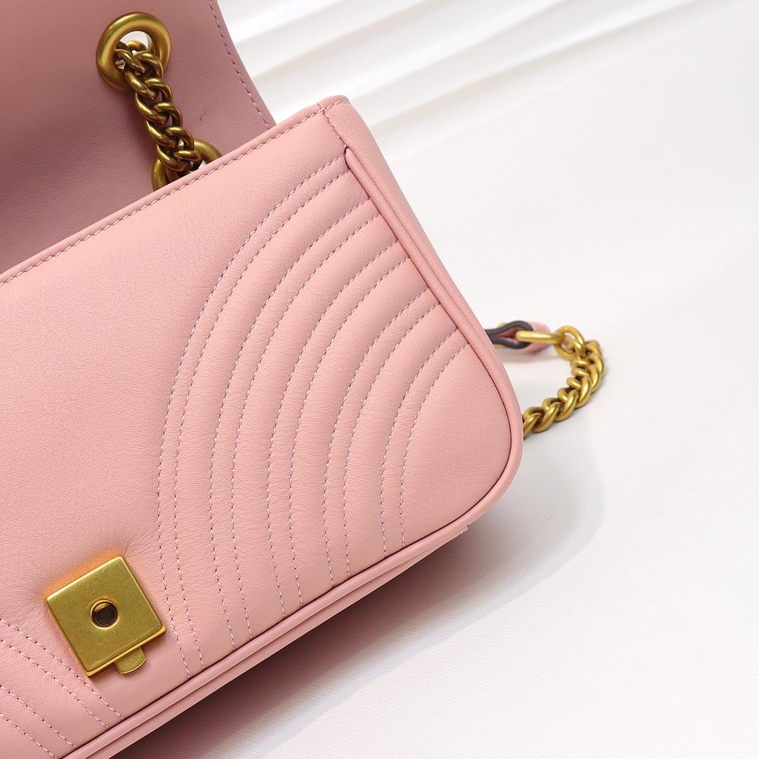 Gvc*1 Marmont Small Matelassé Shoulder Bag Pink 26cm 443497