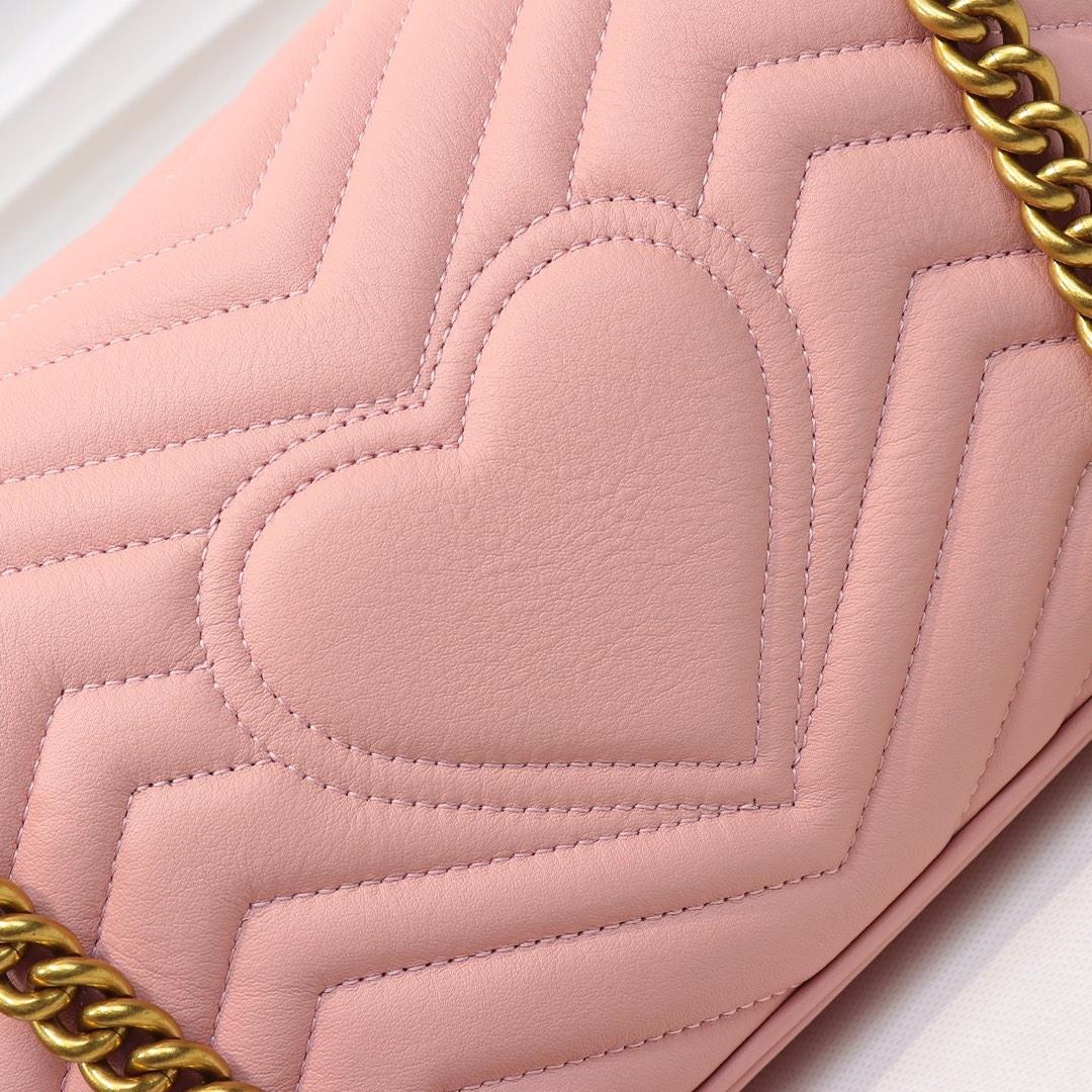 Gvc*1 Marmont Small Matelassé Shoulder Bag Pink 26cm 443497