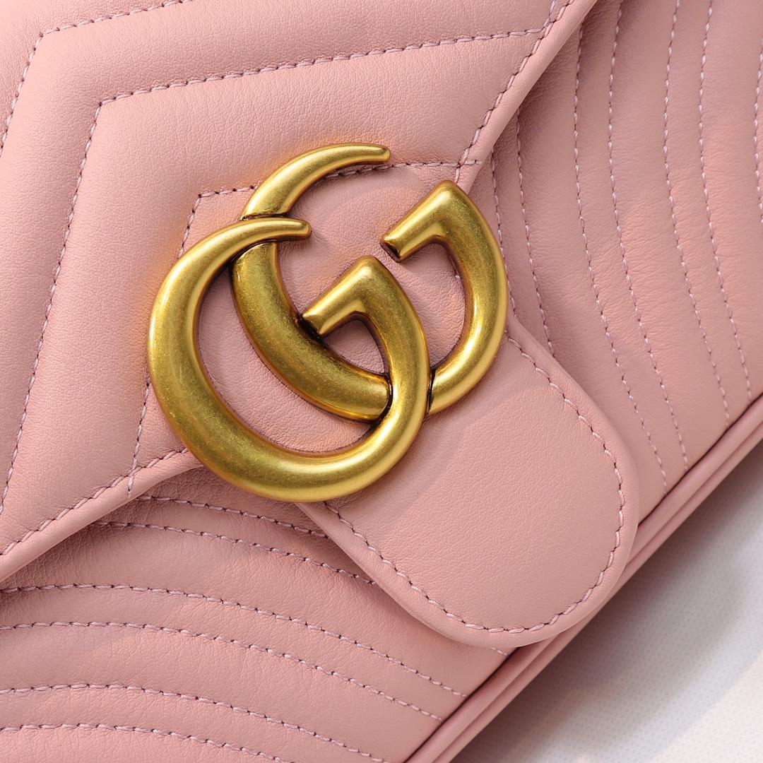 Gvc*1 Marmont Small Matelassé Shoulder Bag Pink 26cm 443497
