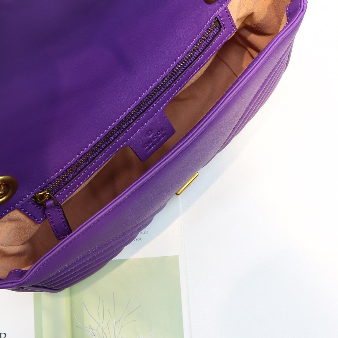 Gvc*1 Marmont Small Matelassé Shoulder Bag Purple 26cm 443497 Bagsaa