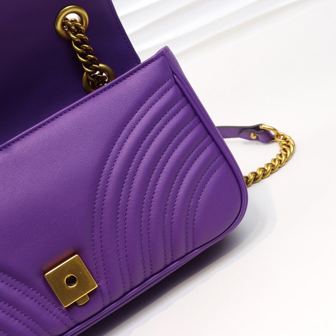 Gvc*1 Marmont Small Matelassé Shoulder Bag Purple 26cm 443497 Bagsaa
