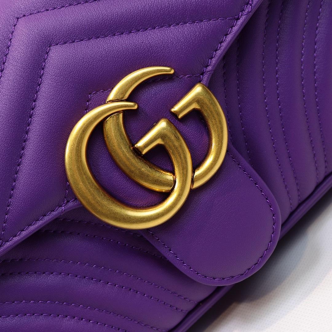 Gvc*1 Marmont Small Matelassé Shoulder Bag Purple 26cm 443497 Bagsaa