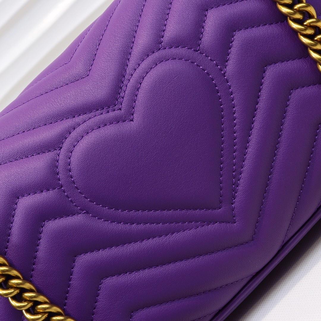 Gvc*1 Marmont Small Matelassé Shoulder Bag Purple 26cm 443497 Bagsaa