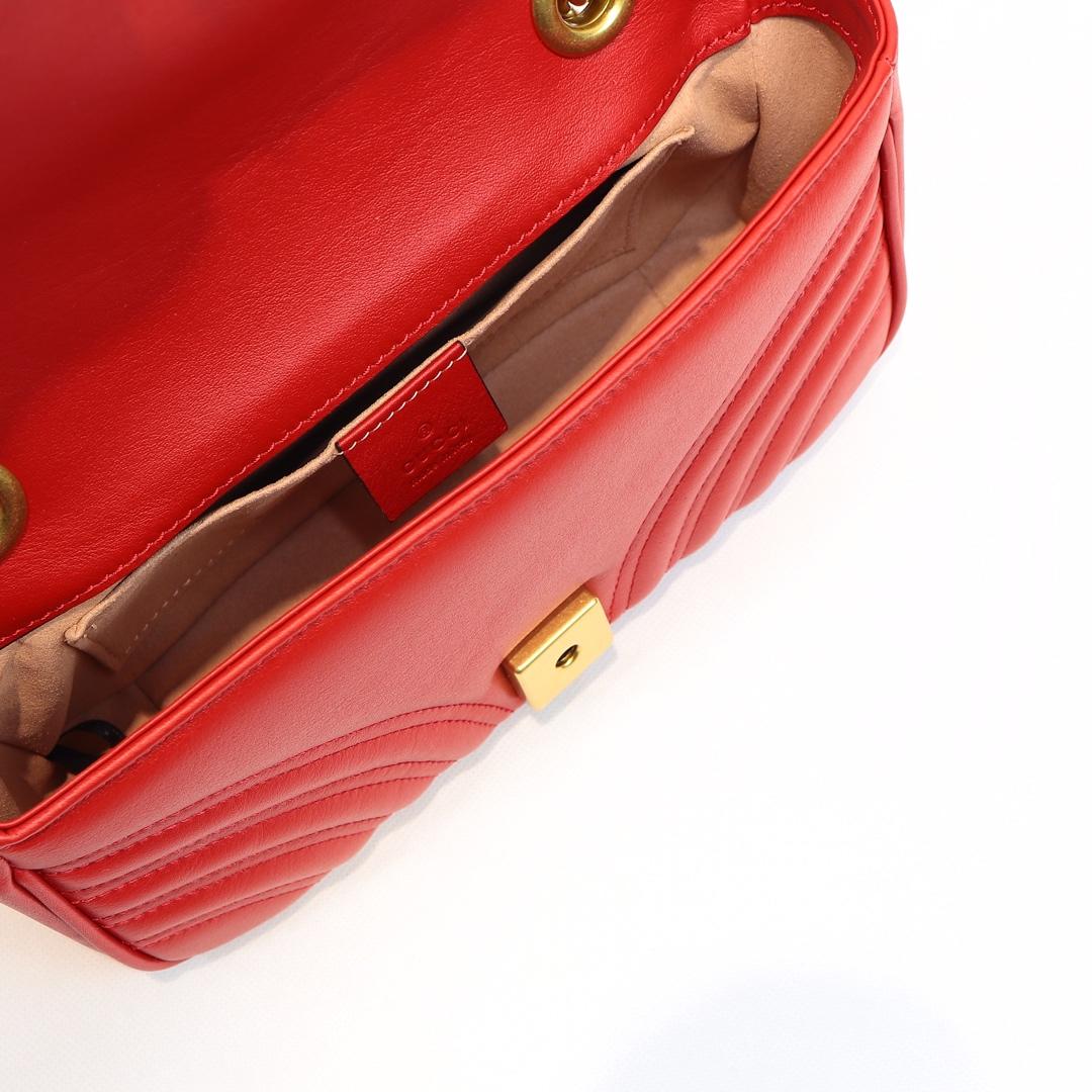 Gvc*1 Marmont Mini Matelassé Shoulder Bag Red 23cm 446744 Bagsaa