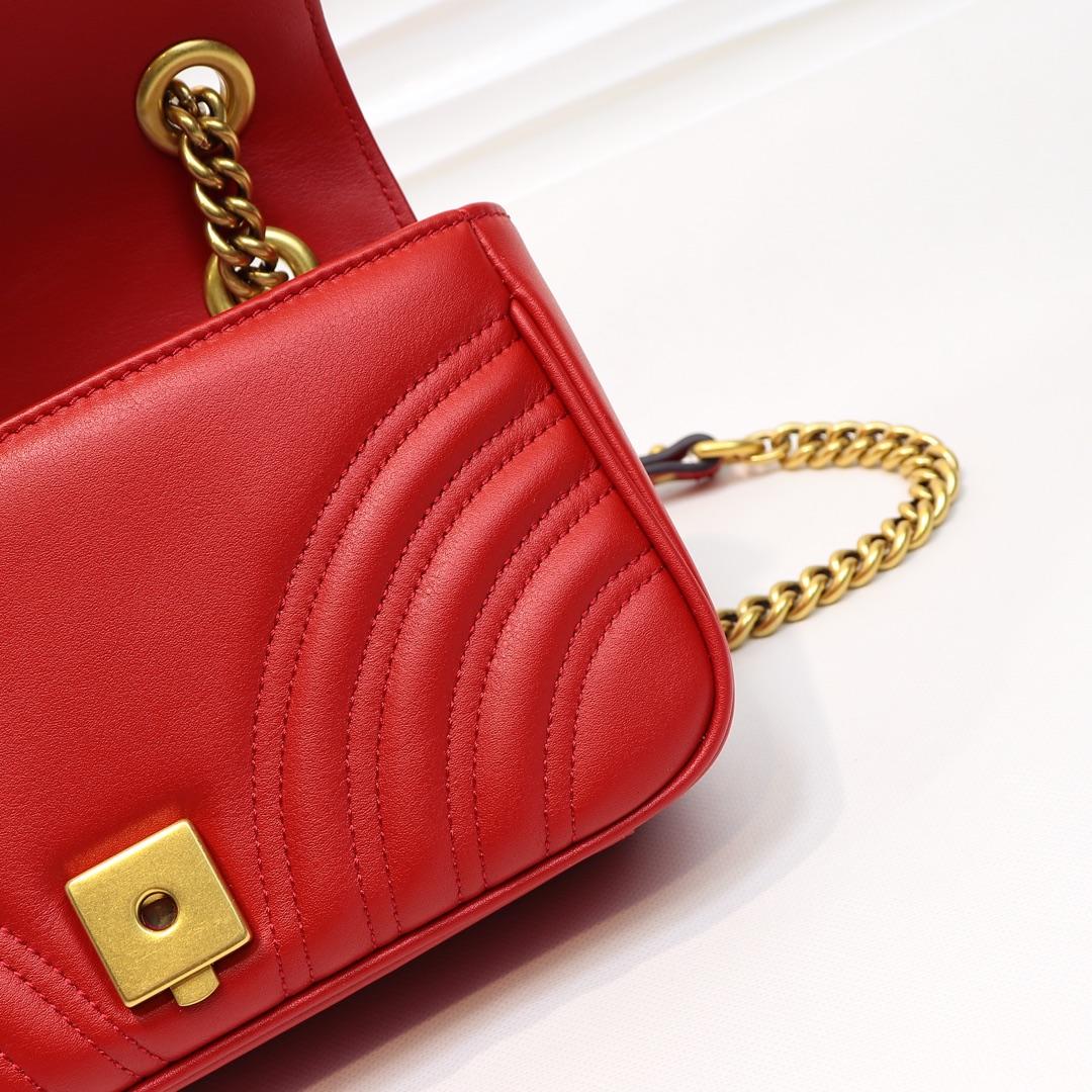 Gvc*1 Marmont Mini Matelassé Shoulder Bag Red 23cm 446744 Bagsaa