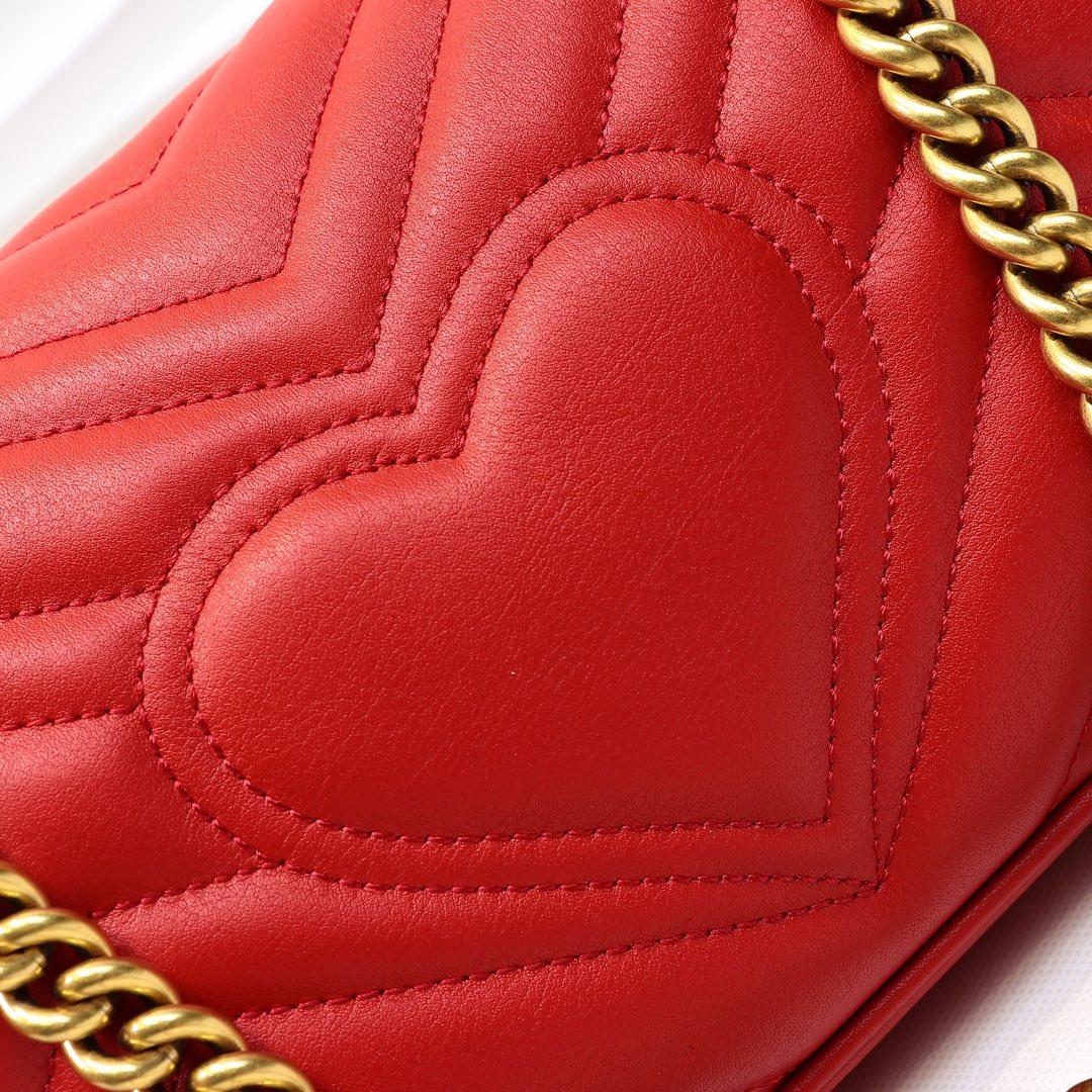 Gvc*1 Marmont Mini Matelassé Shoulder Bag Red 23cm 446744 Bagsaa