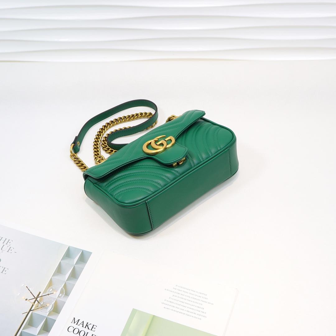 Gvc*1 Marmont Mini Matelassé Shoulder Bag Green 23cm 446744 Bagsaa