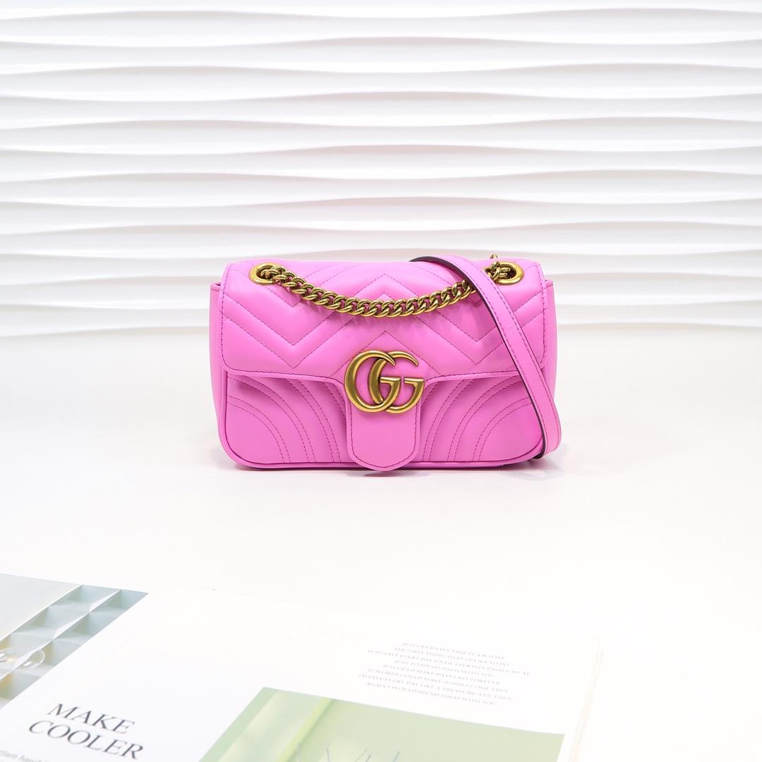 Gvc*1 Marmont Mini Matelassé Shoulder Bag Roes Red 23cm 446744 Bagsaa