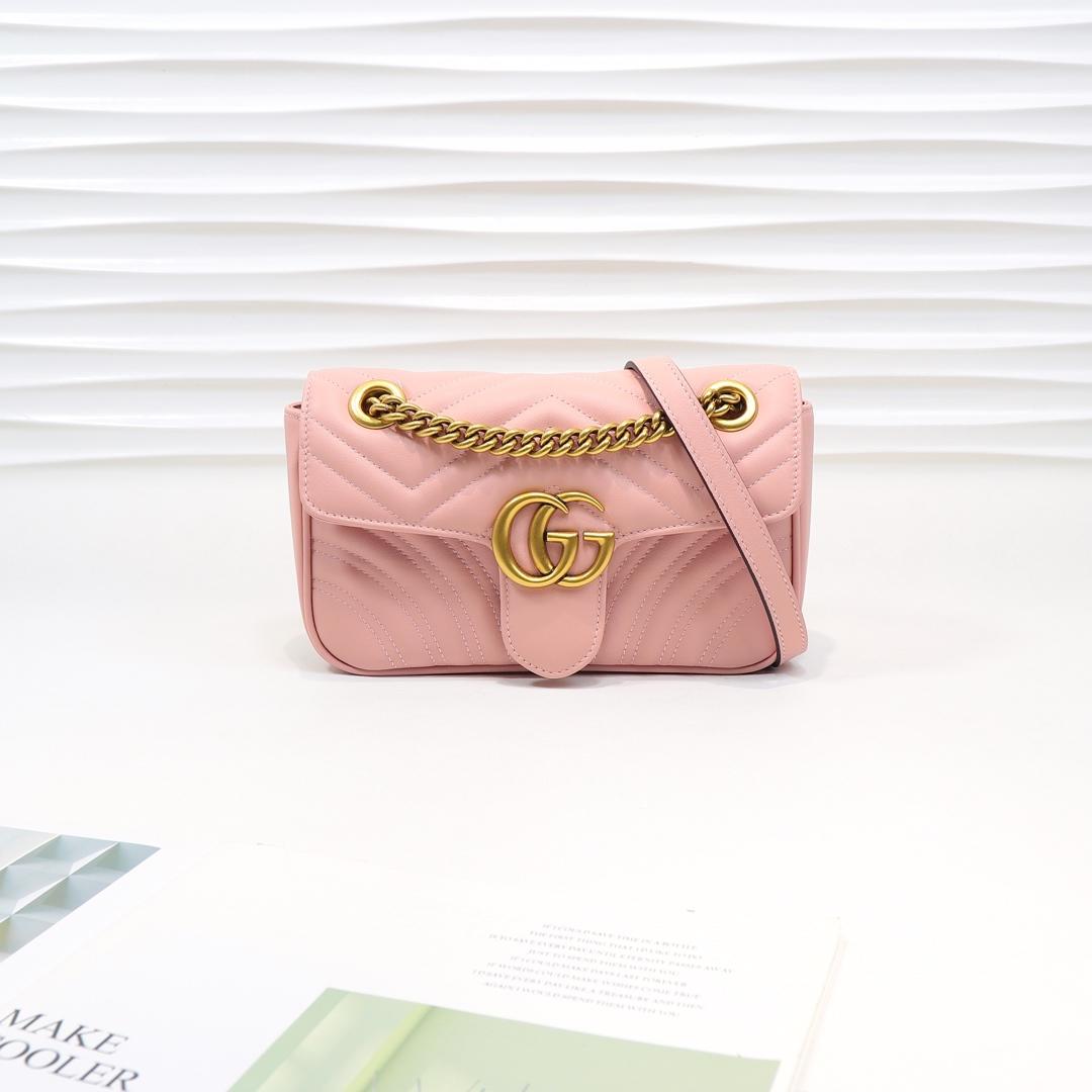 Gvc*1 Marmont Mini Matelassé Shoulder Bag Pink 23cm 446744 Bagsaa
