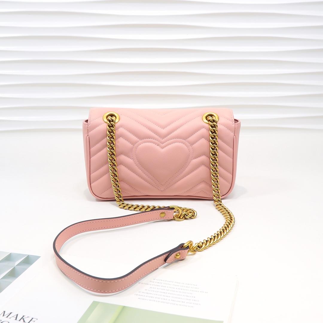 Gvc*1 Marmont Mini Matelassé Shoulder Bag Pink 23cm 446744 Bagsaa