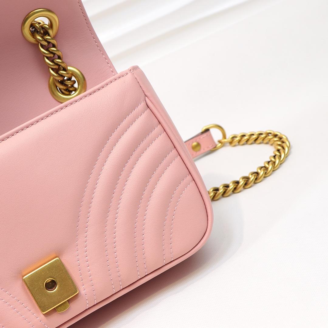 Gvc*1 Marmont Mini Matelassé Shoulder Bag Pink 23cm 446744 Bagsaa