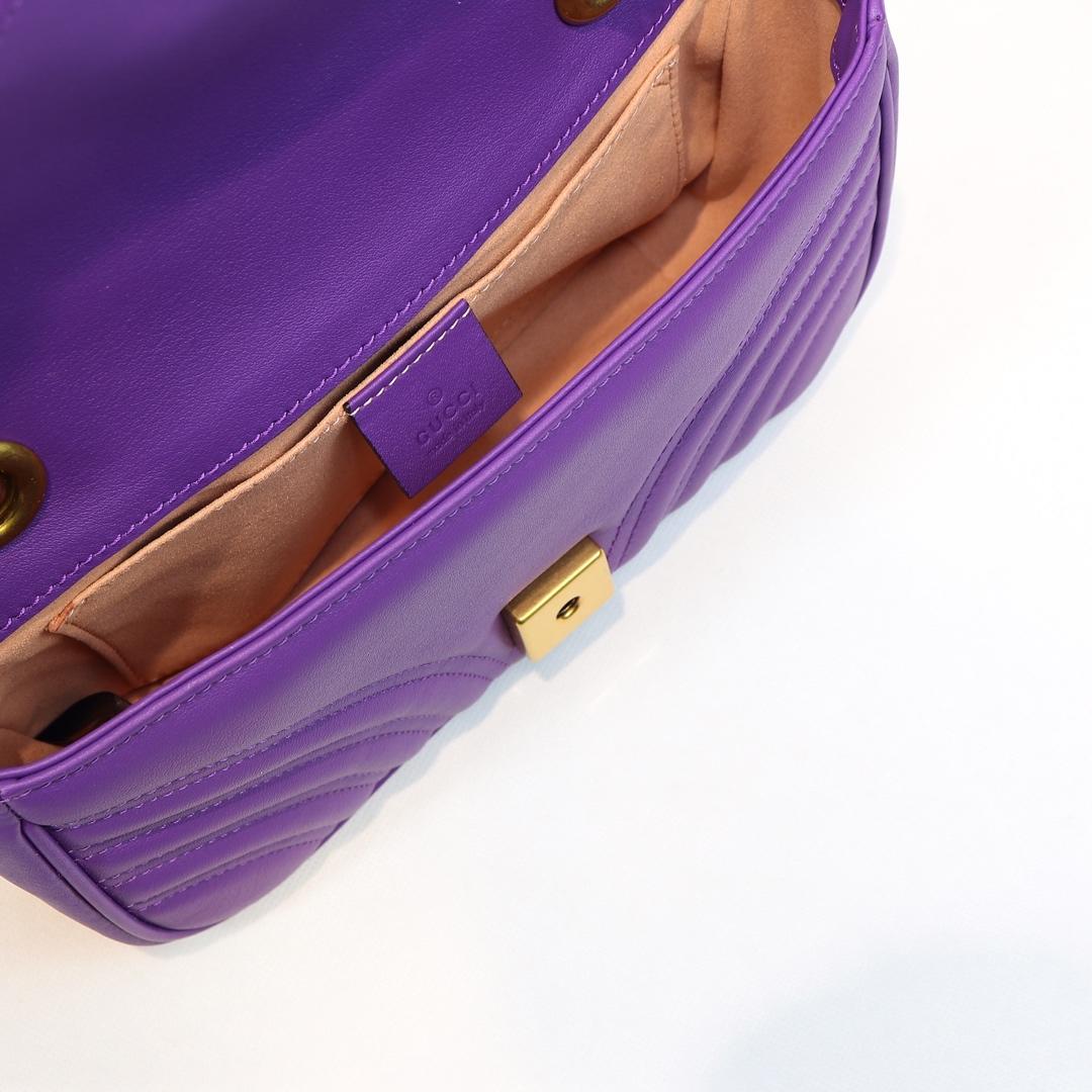 Gvc*1 Marmont Mini Matelassé Shoulder Bag Purple 23cm 446744 Bagsaa