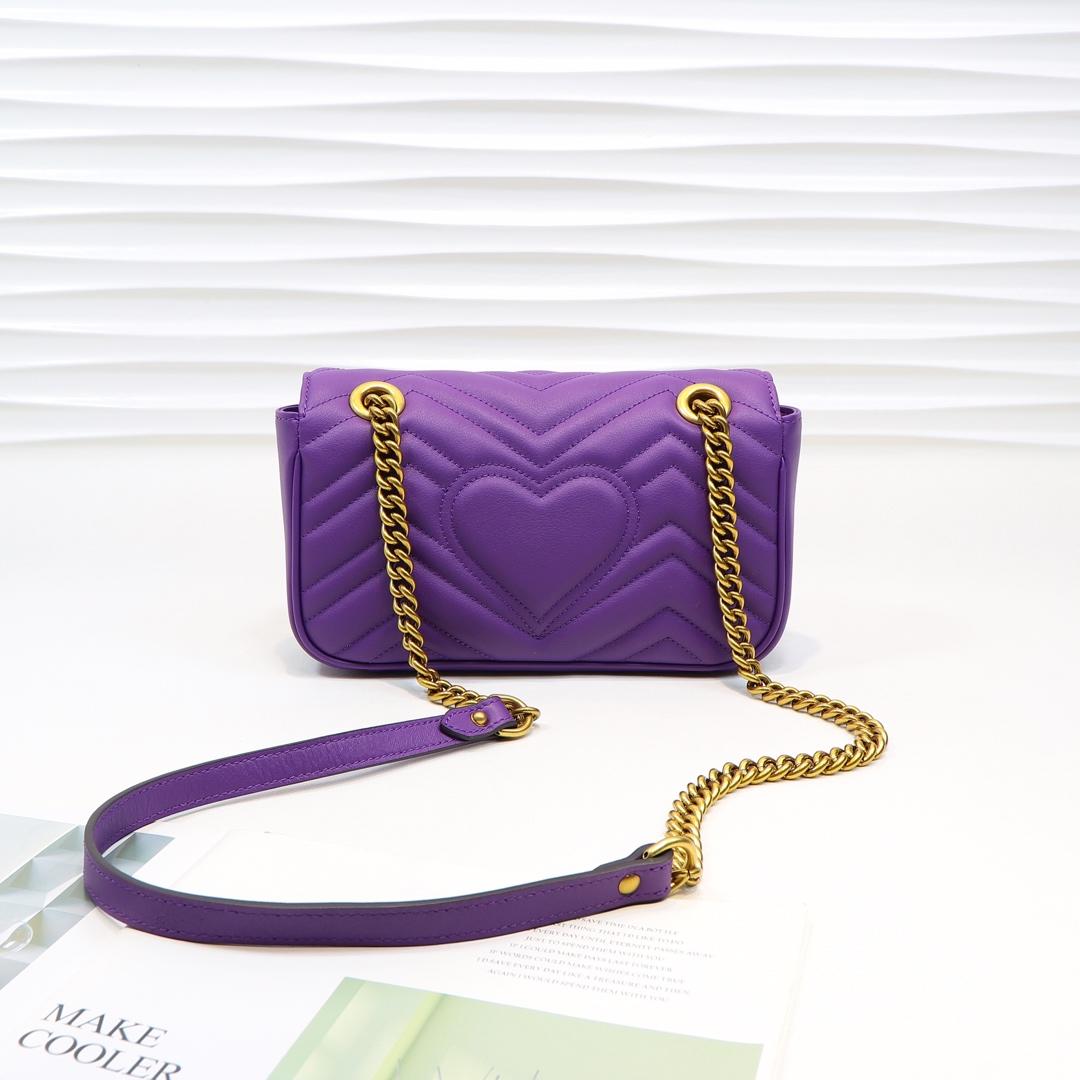 Gvc*1 Marmont Mini Matelassé Shoulder Bag Purple 23cm 446744 Bagsaa