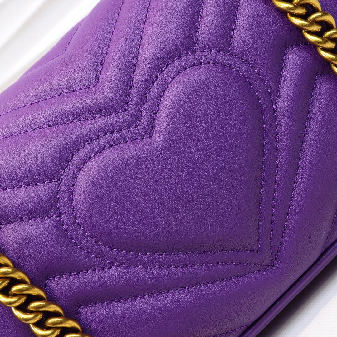 Gvc*1 Marmont Mini Matelassé Shoulder Bag Purple 23cm 446744 Bagsaa