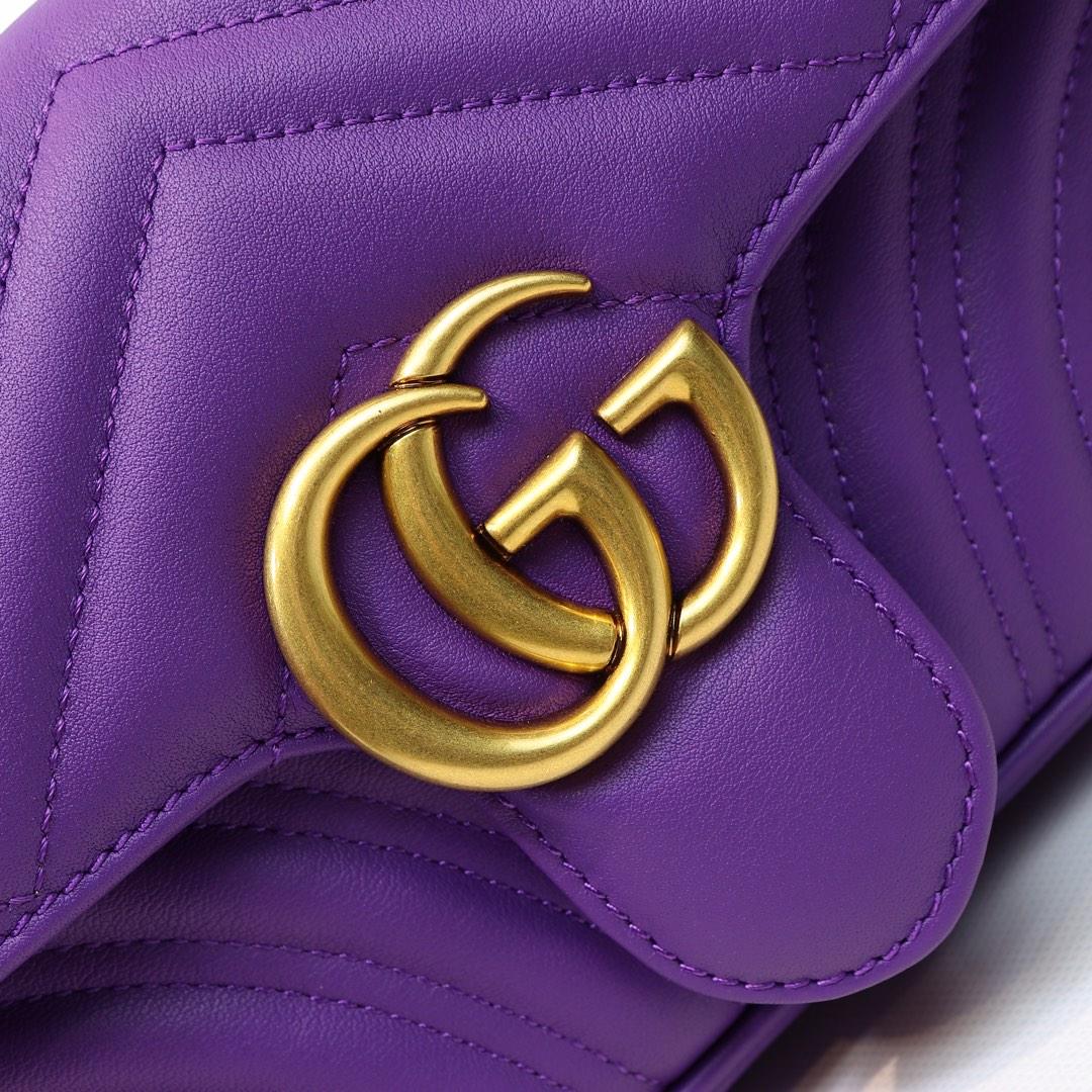 Gvc*1 Marmont Mini Matelassé Shoulder Bag Purple 23cm 446744 Bagsaa