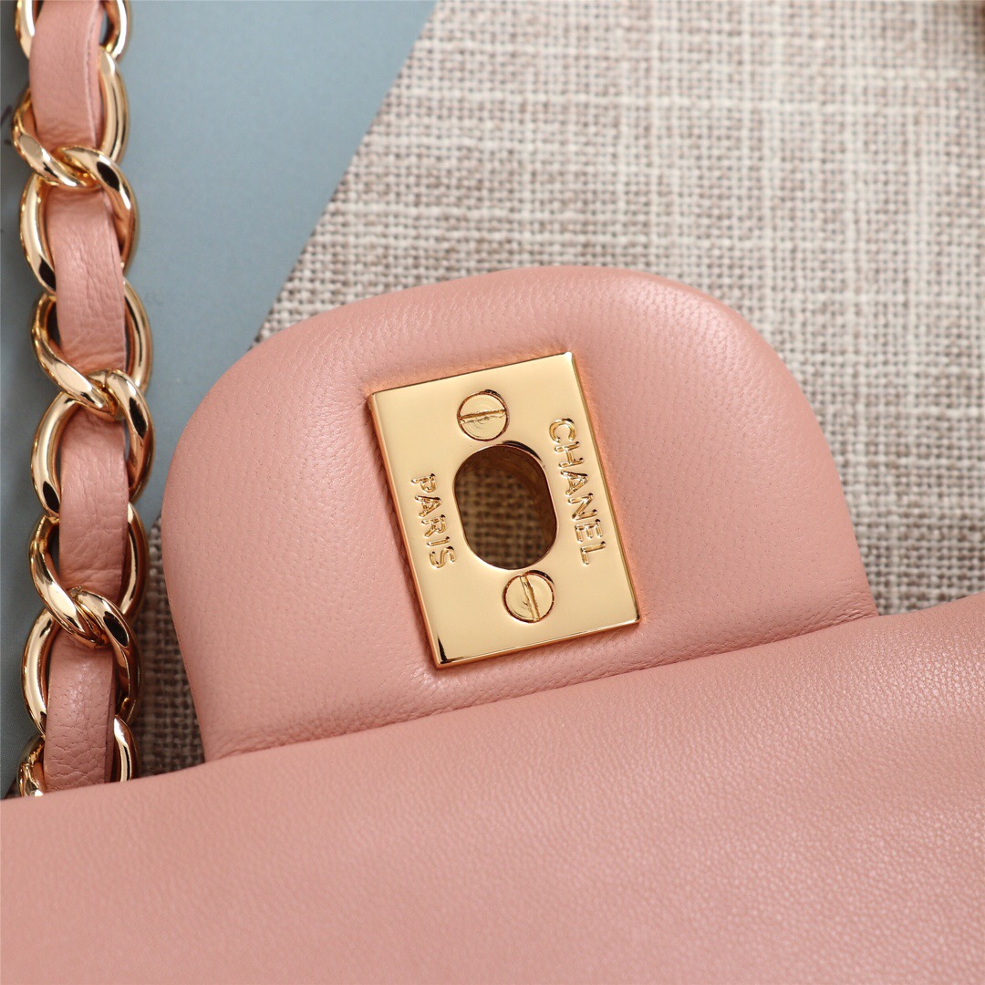Ch**el Flap Bag 25cm Pink Gold Hardware Bagsaa