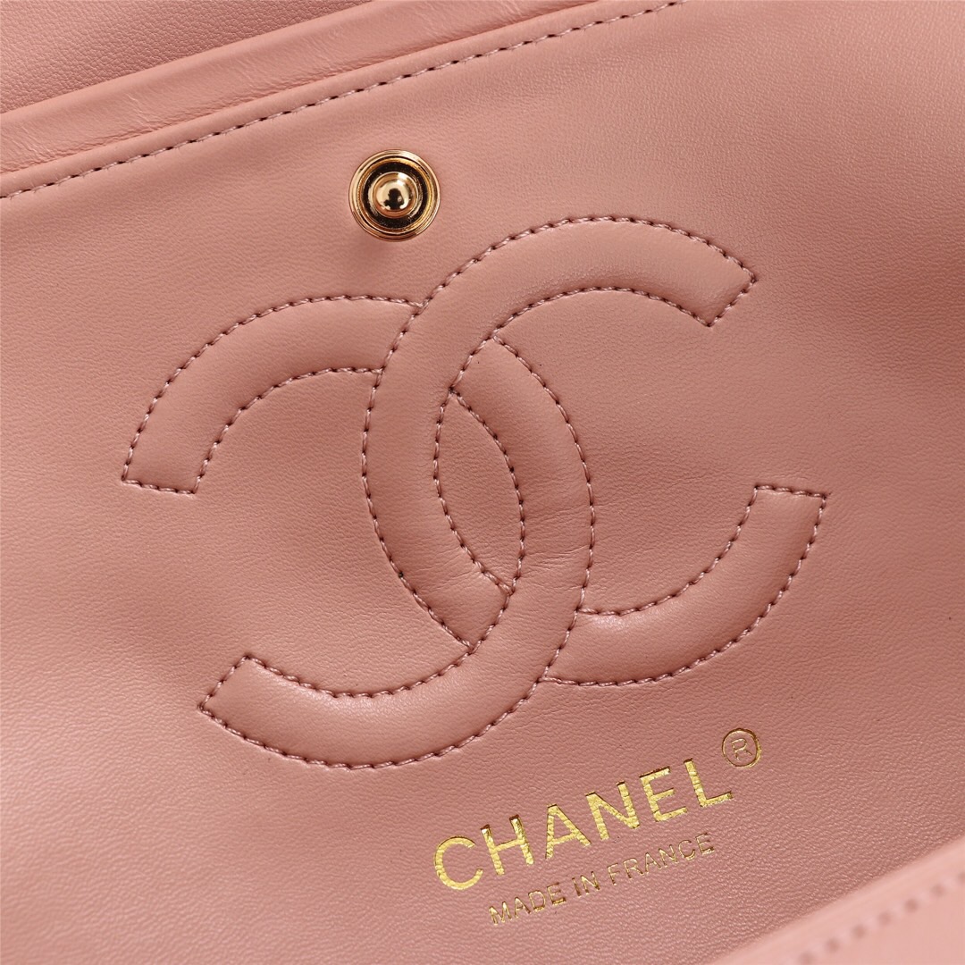 Ch**el Flap Bag 25cm Pink Gold Hardware Bagsaa
