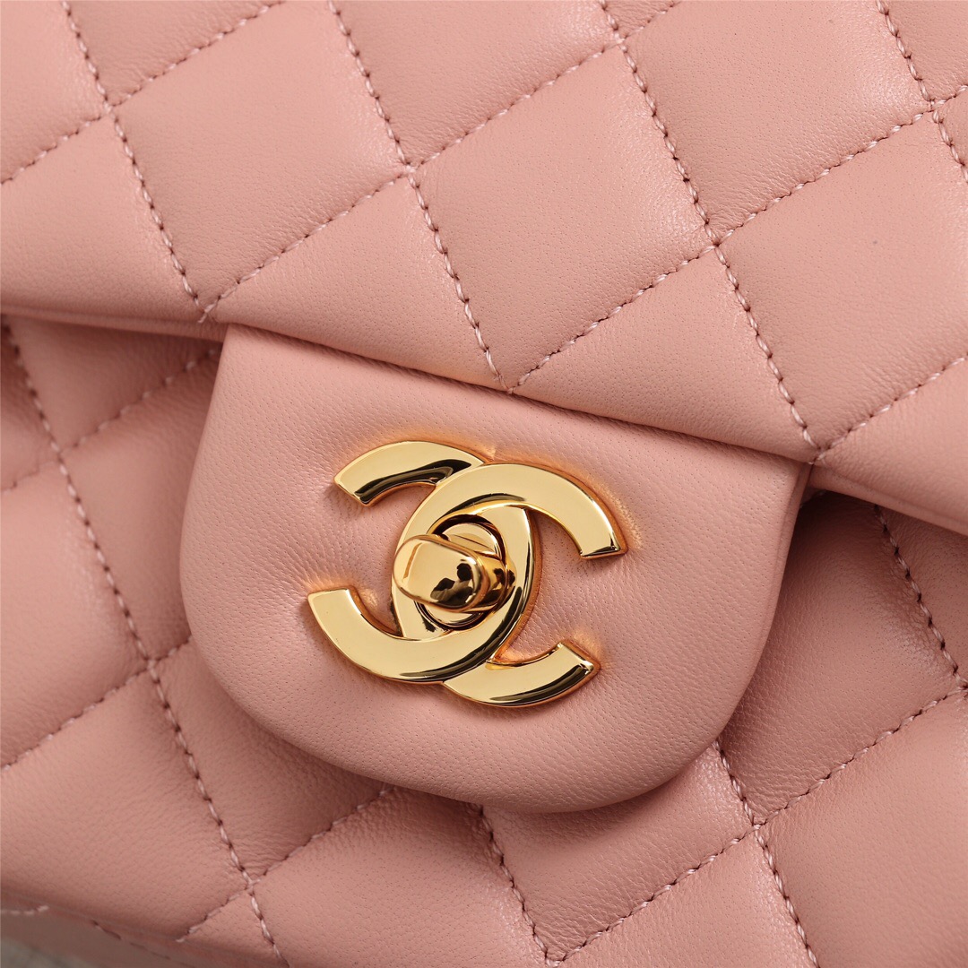 Ch**el Flap Bag 25cm Pink Gold Hardware Bagsaa