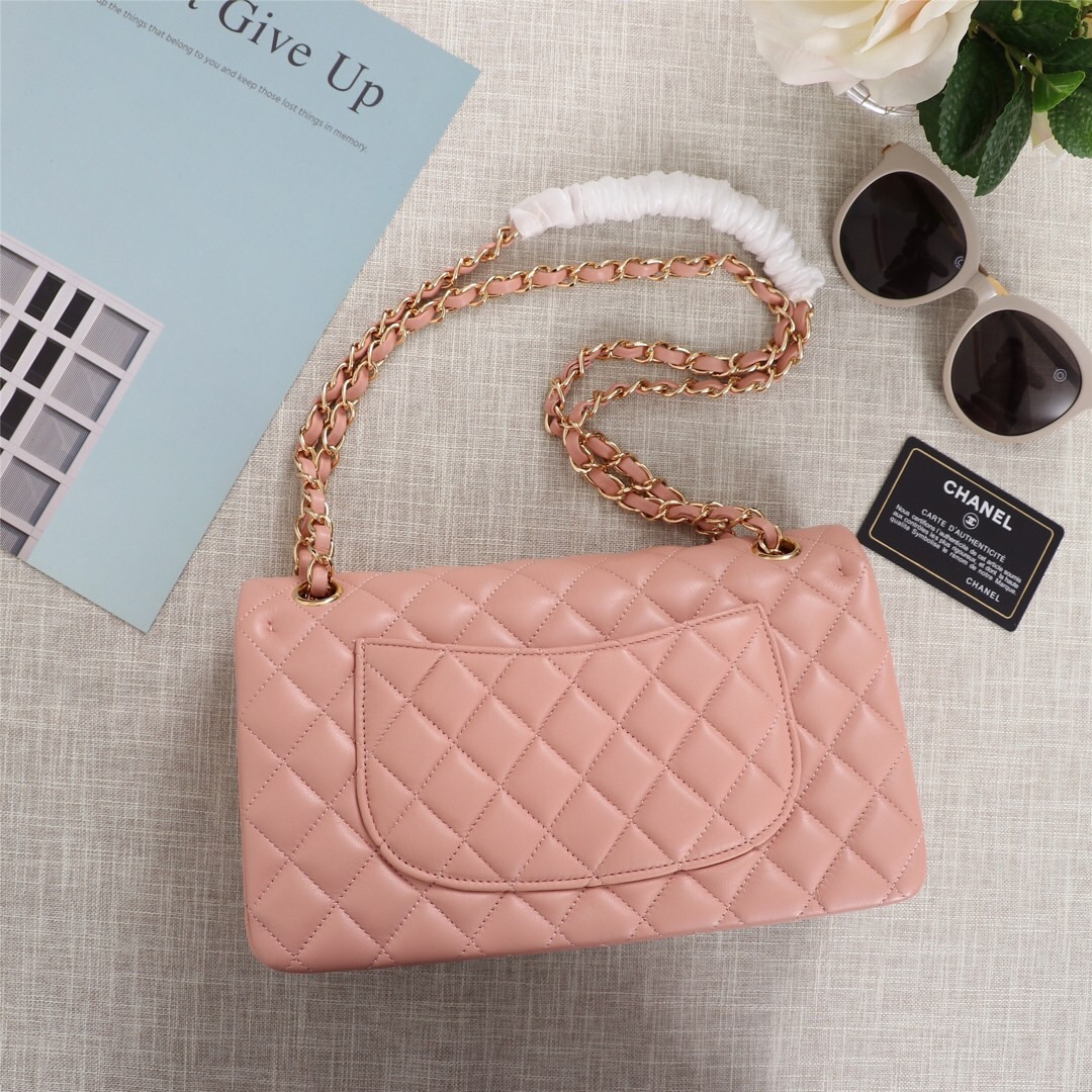 Ch**el Flap Bag 25cm Pink Gold Hardware Bagsaa