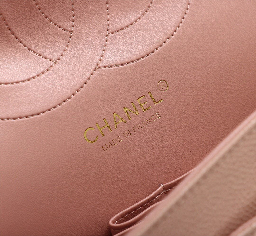 Ch**el Flap Bag 1113 30cm Cavier Pink Gold Hardware