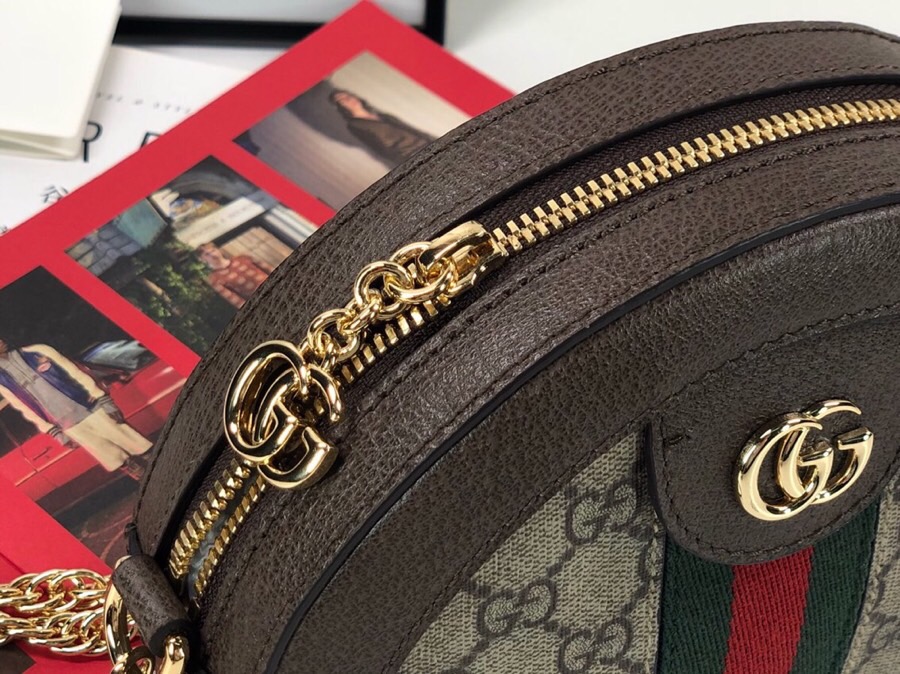 Gvc*1 Ophidia mini GG round shoulder bag 550618 Brown