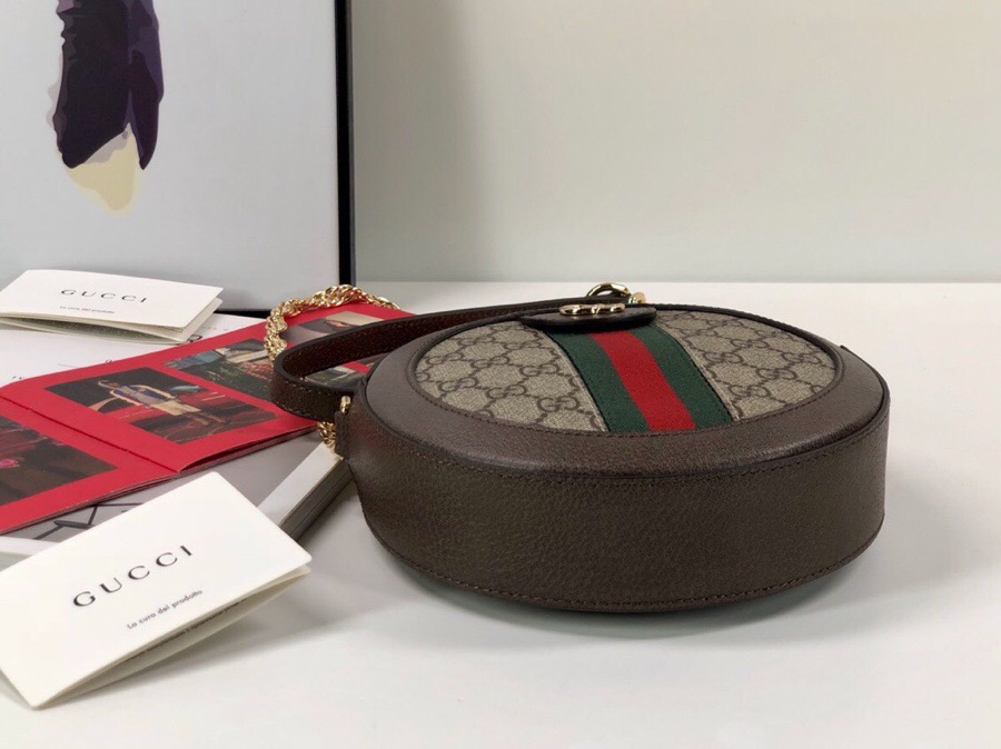 Gvc*1 Ophidia mini GG round shoulder bag 550618 Brown