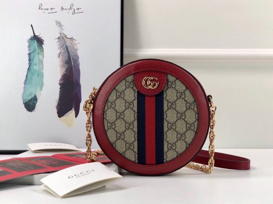Gvc*1 Ophidia mini GG round shoulder bag 550618 Red