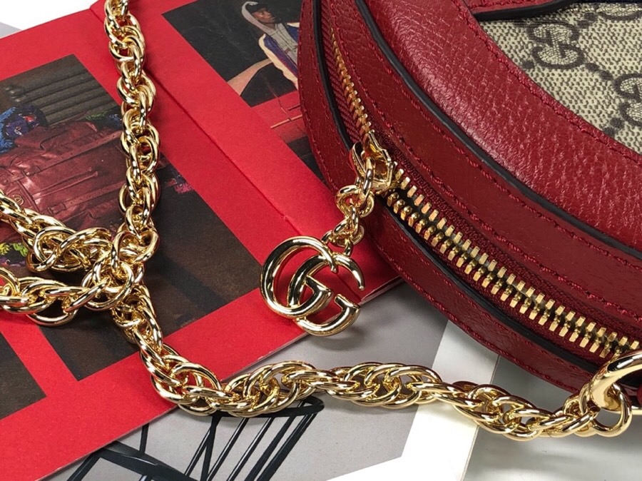 Gvc*1 Ophidia mini GG round shoulder bag 550618 Red
