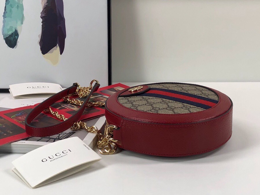 Gvc*1 Ophidia mini GG round shoulder bag 550618 Red