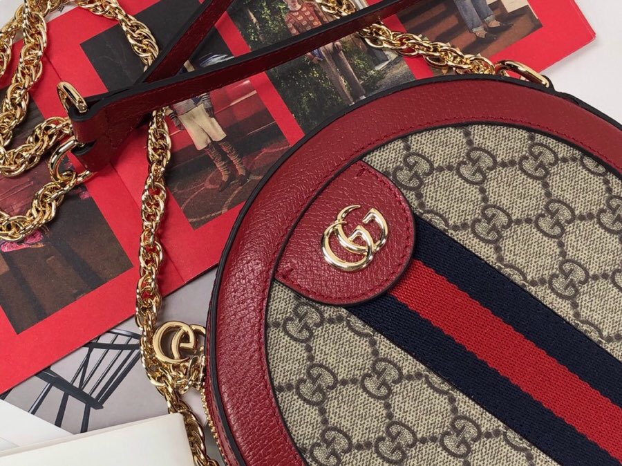 Gvc*1 Ophidia mini GG round shoulder bag 550618 Red
