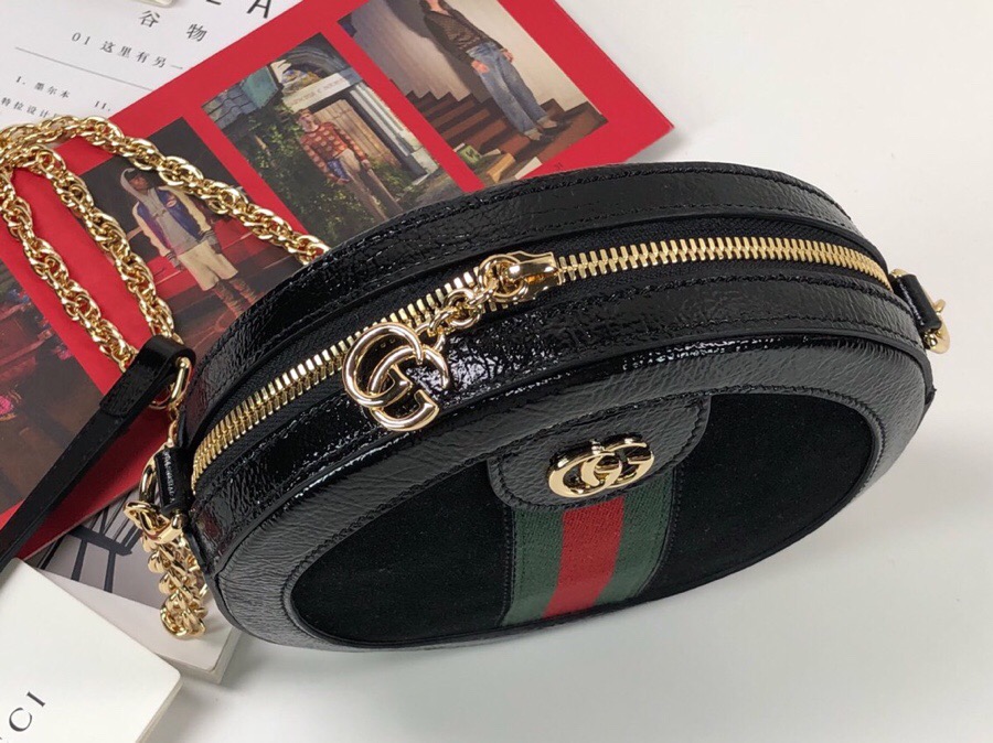 Gvc*1 Ophidia mini round shoulder bag 550618 Black