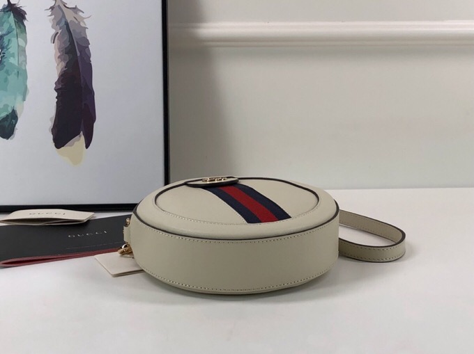 Gvc*1 Ophidia mini GG round shoulder Leather bag 550618 White