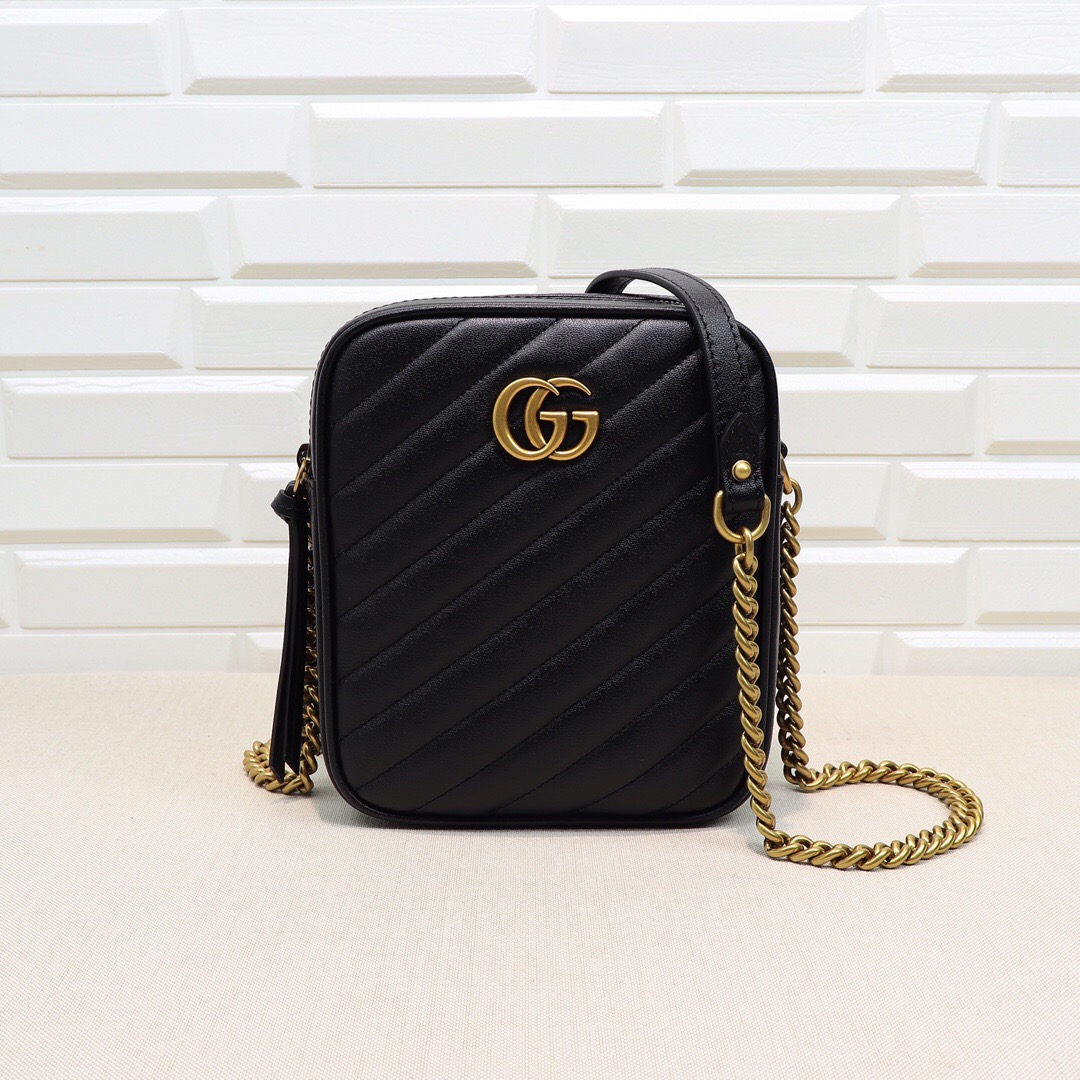 Gvc*1 GG Marmont mini shoulder bag Black 550155