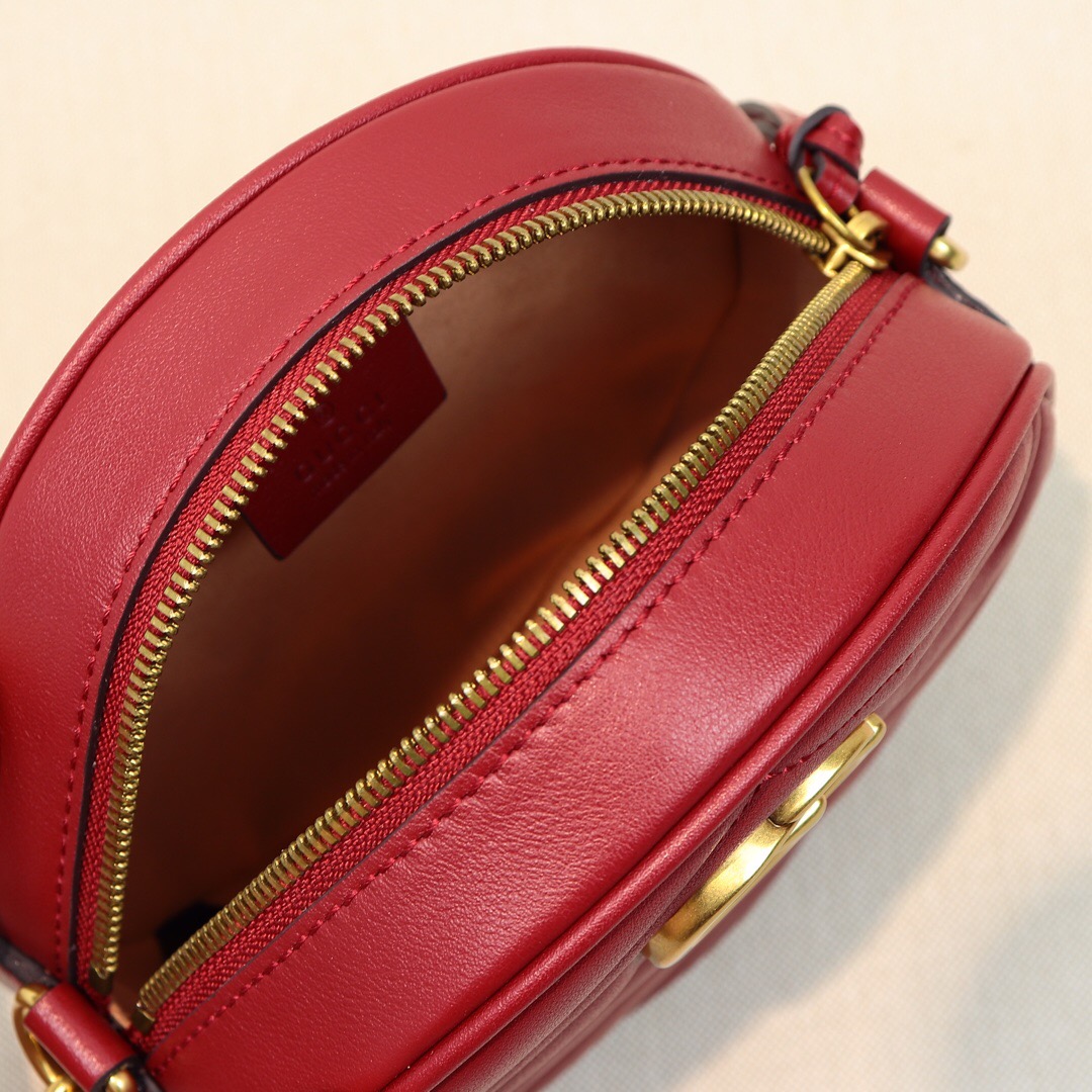 Gvc*1 GG Marmont mini round shoulder bag Red 550154
