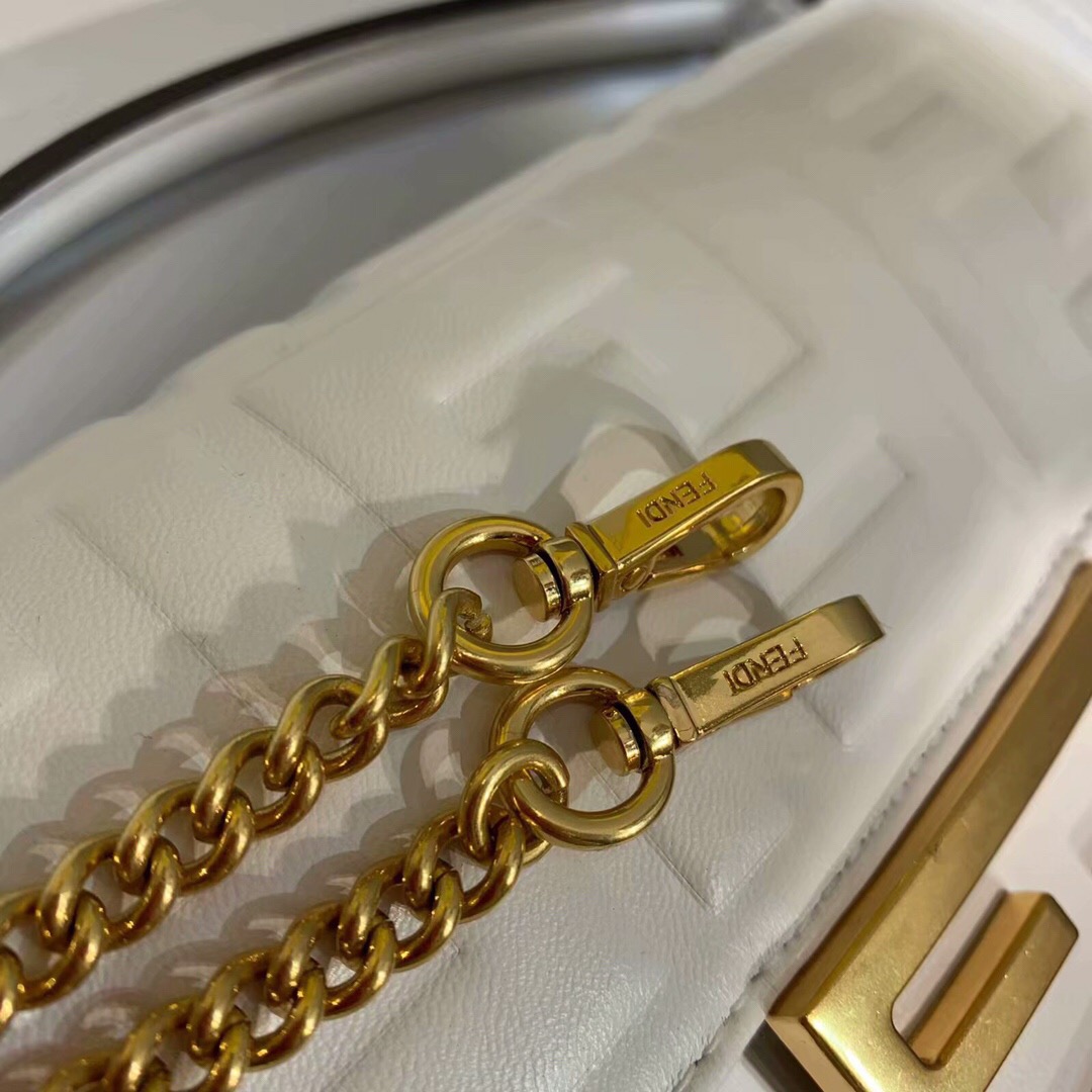 F**di Mini Baguette White 18cm