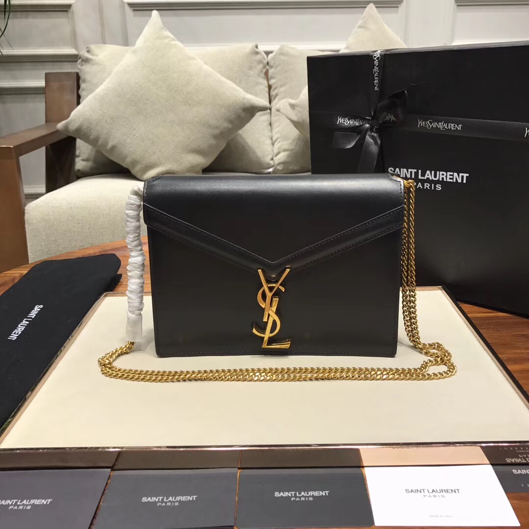 Y51 CASSANDRA Calfskin Leather Bag Black