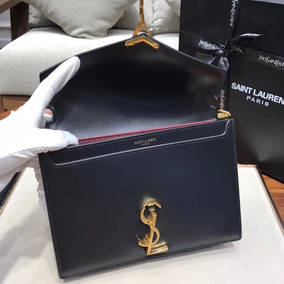 Y51 CASSANDRA Calfskin Leather Bag Black