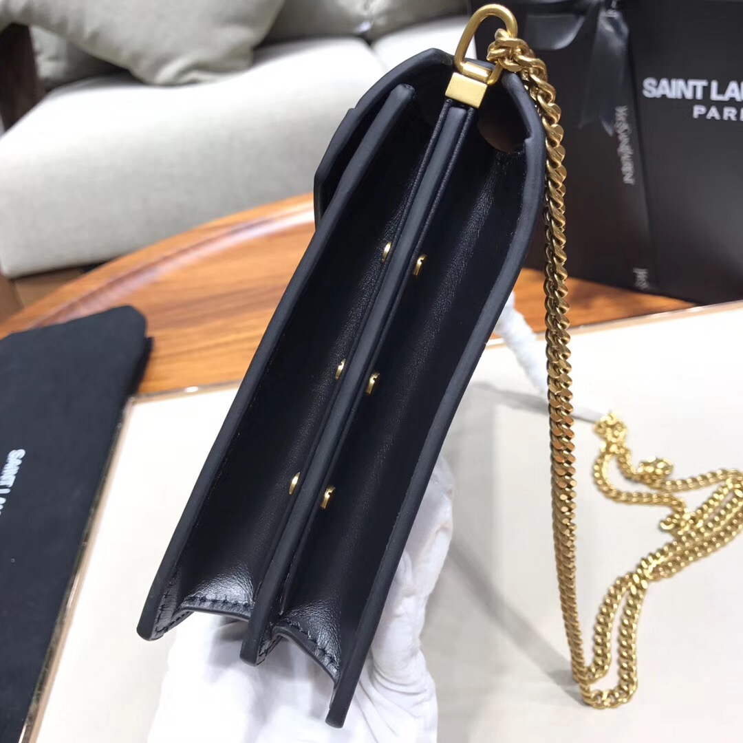 Y51 CASSANDRA Calfskin Leather Bag Black