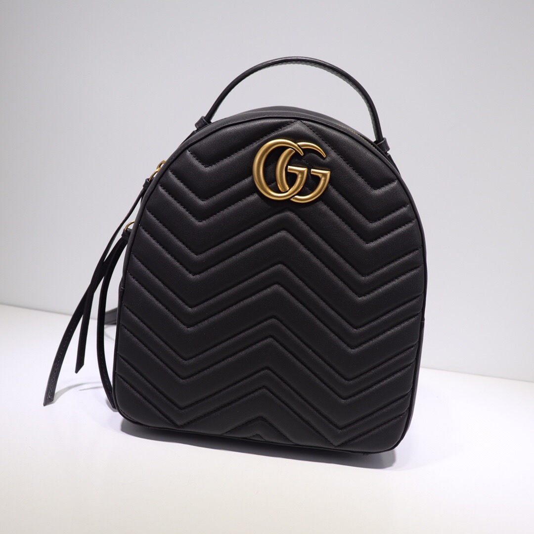 Gvc*1 GG Marmont quilted leather backpack 476671 Black