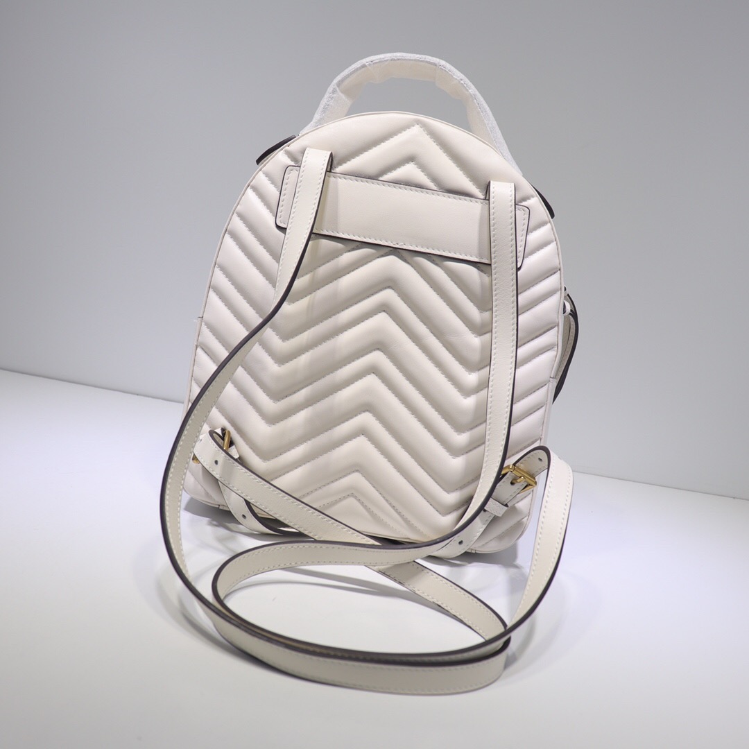 Gvc*1 GG Marmont quilted leather backpack 476671 White