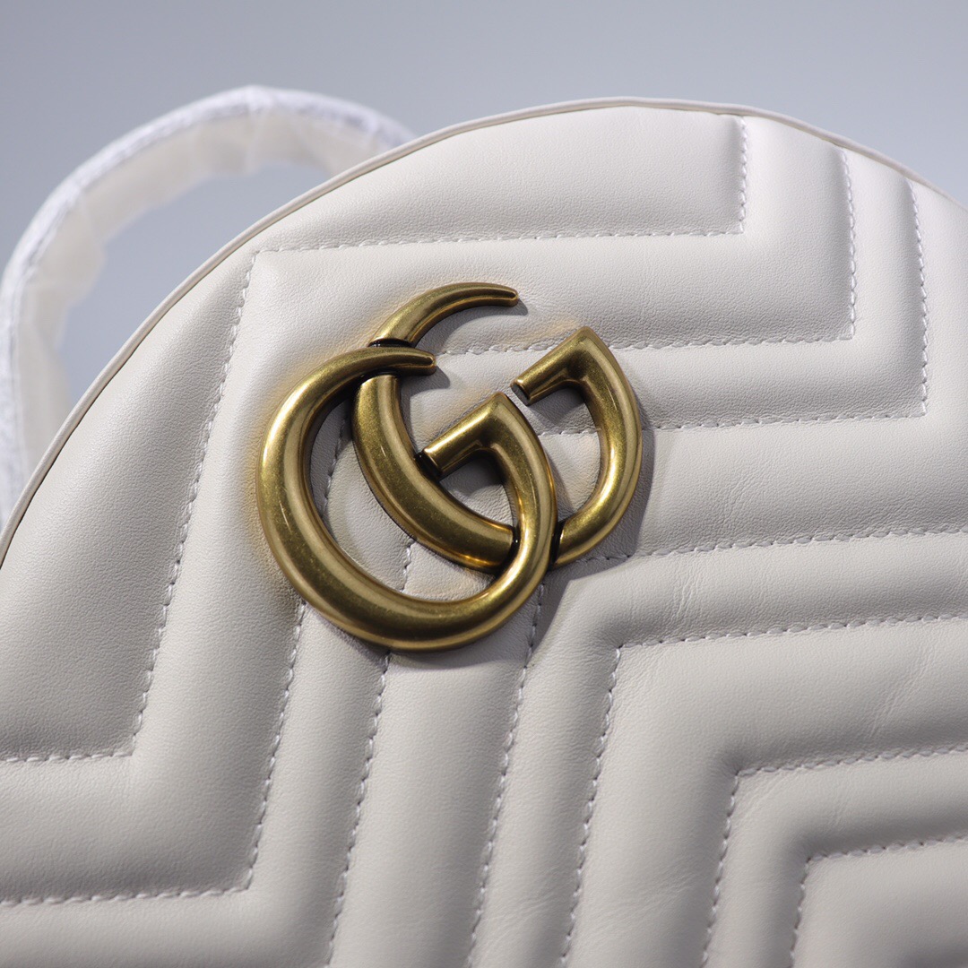 Gvc*1 GG Marmont quilted leather backpack 476671 White