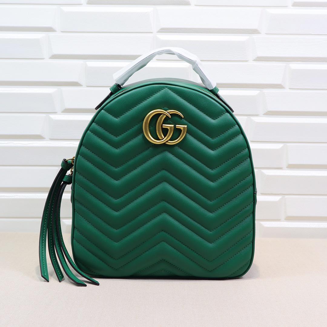 Gvc*1 GG Marmont quilted leather backpack 476671 Green