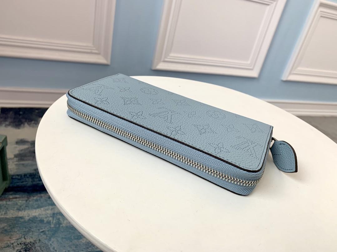 LV Zippy Wallet M58429 Mahina Leather Blue