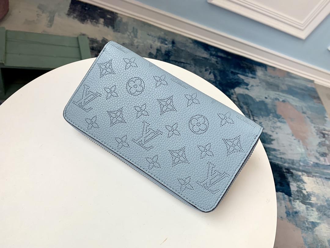 LV Zippy Wallet M58429 Mahina Leather Blue