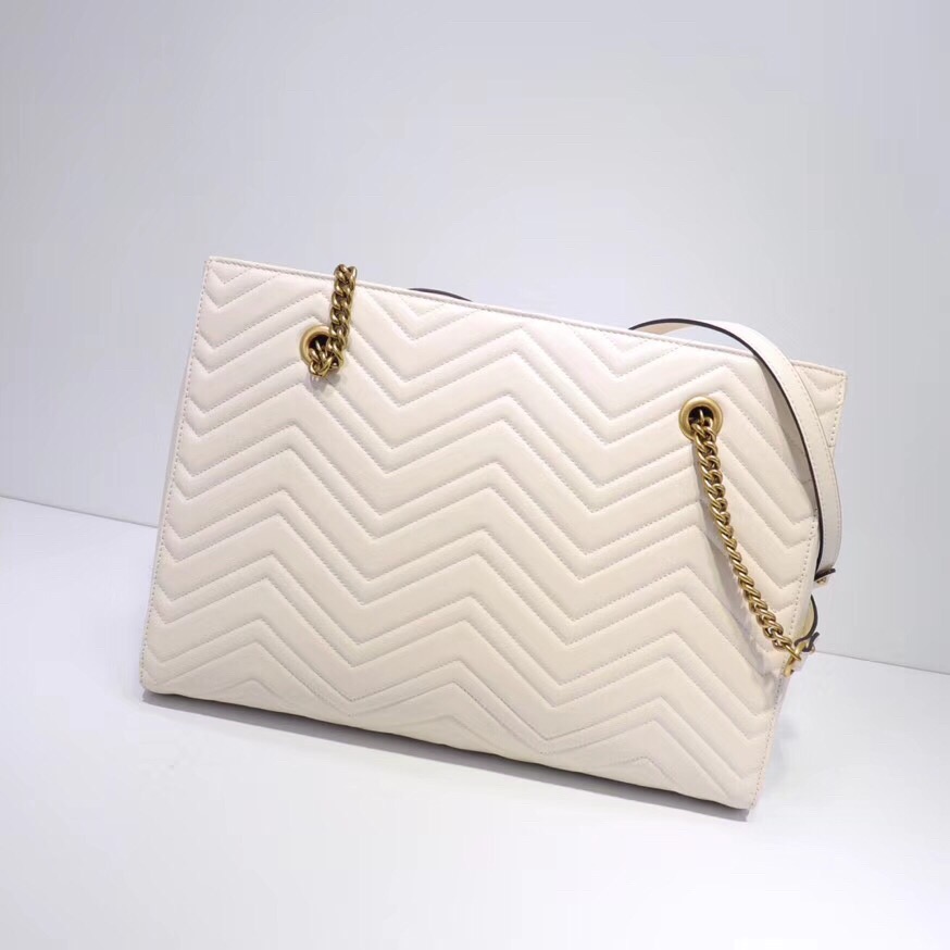 Gvc*1 GG Marmont Matelassé Medium Tote White 524578
